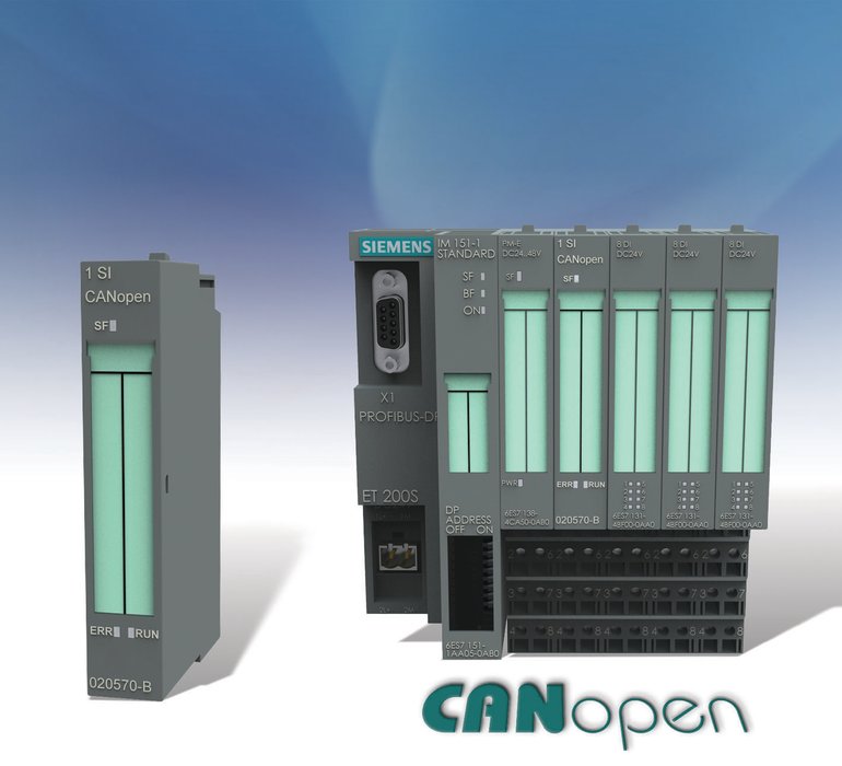 CANopen moduler for ET200S forbinder Siemens automation og kontrolsystemer med CANopen